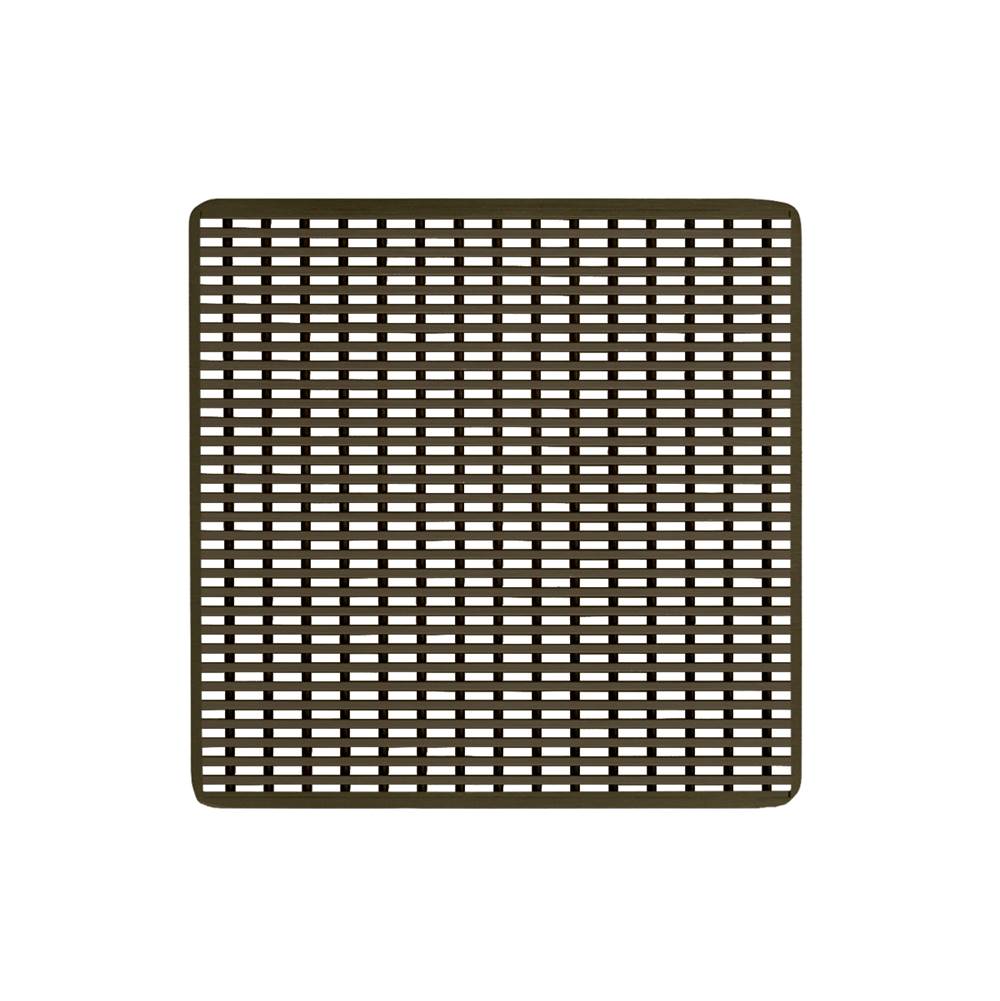 Infinity Drain - 4'' x 4'' Wedge Wire Pattern Decorative Plate for W 4, WD 4, WDB 4 in Oil Rubbed Bronze - Oil Rubbed Bronze