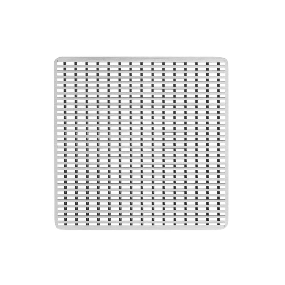 Infinity Drain - 4'' x 4'' Wedge Wire Pattern Decorative Plate for W 4, WD 4, WDB 4 in Satin Stainless - Satin Stainless