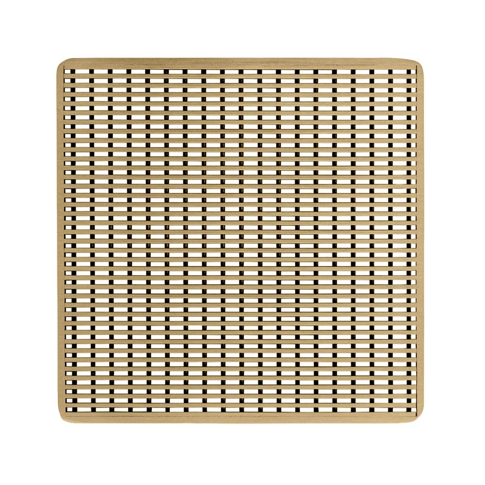 Infinity Drain - 5'' x 5'' Wedge Wire Pattern Decorative Plate for W 5, WD 5, WDB 5 in Satin Bronze - Satin Bronze
