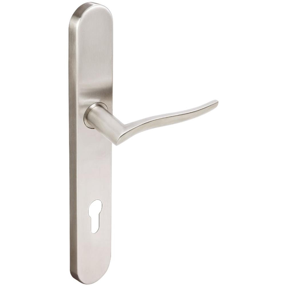 INOX - BP Multipoint 225 Waterfall Euro Entry Lever High US32D LH - Satin Stainless Steel