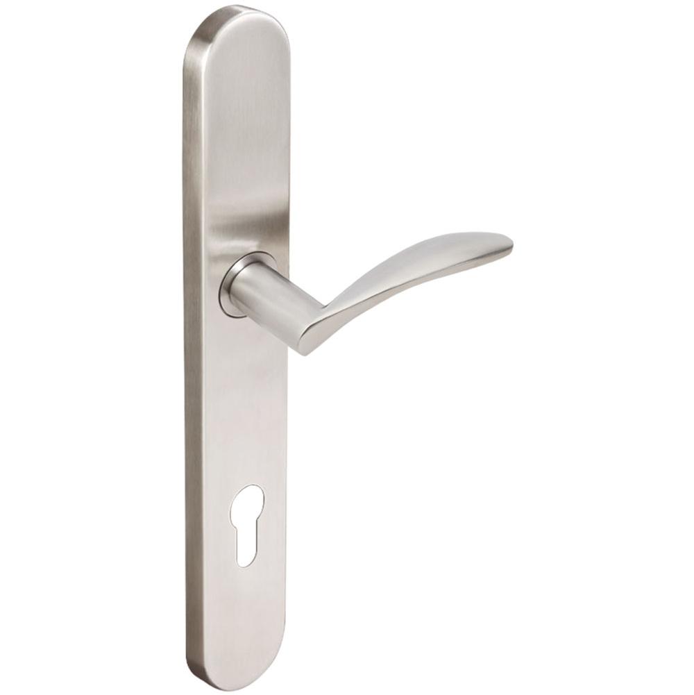 INOX - BP Multipoint 311 Crest Euro Entry Lever High US32D LH - Satin Stainless Steel