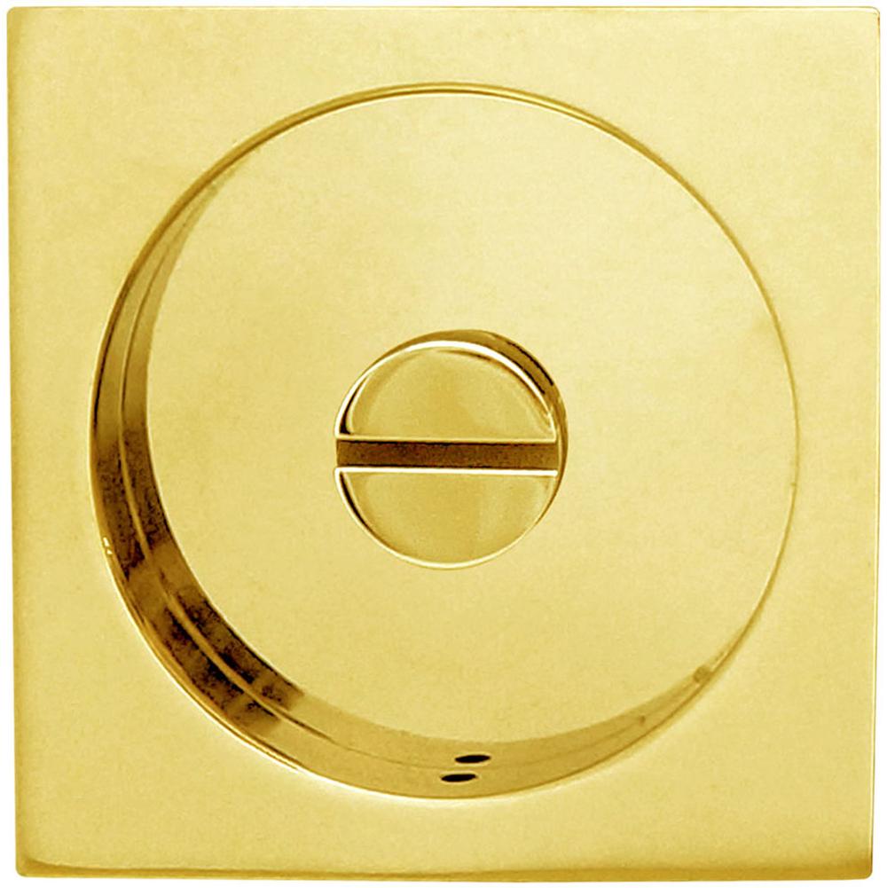 INOX - PD Series Pocket Door Pull 2304 Privacy Coin Turn US3 - Polished Brass