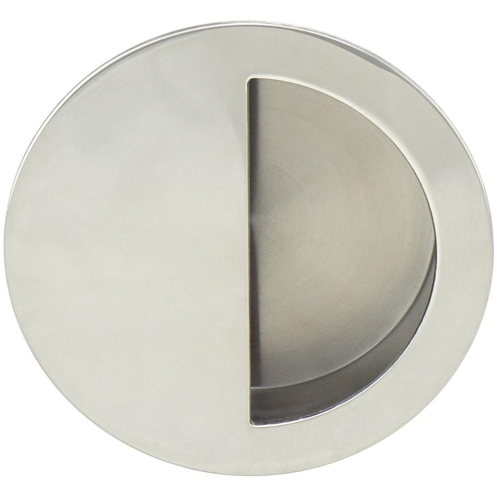 INOX - Round Pocket/Cup Pull w/Semi-circular Opening, US32 - Polished Stainless Steel
