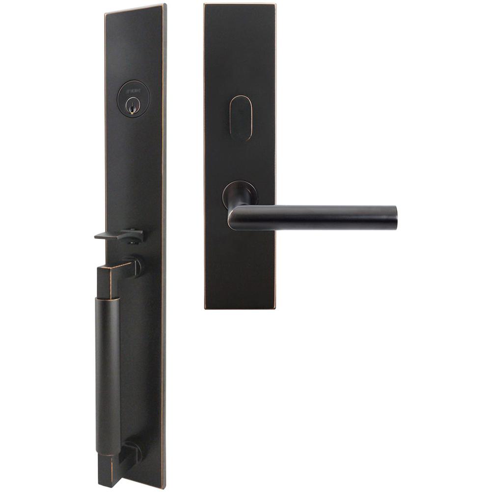 INOX - ME Handleset MT Mortise 105 Frankfurt Entry 2-3/4'' 10B RHR - Oil Rubbed Bronze