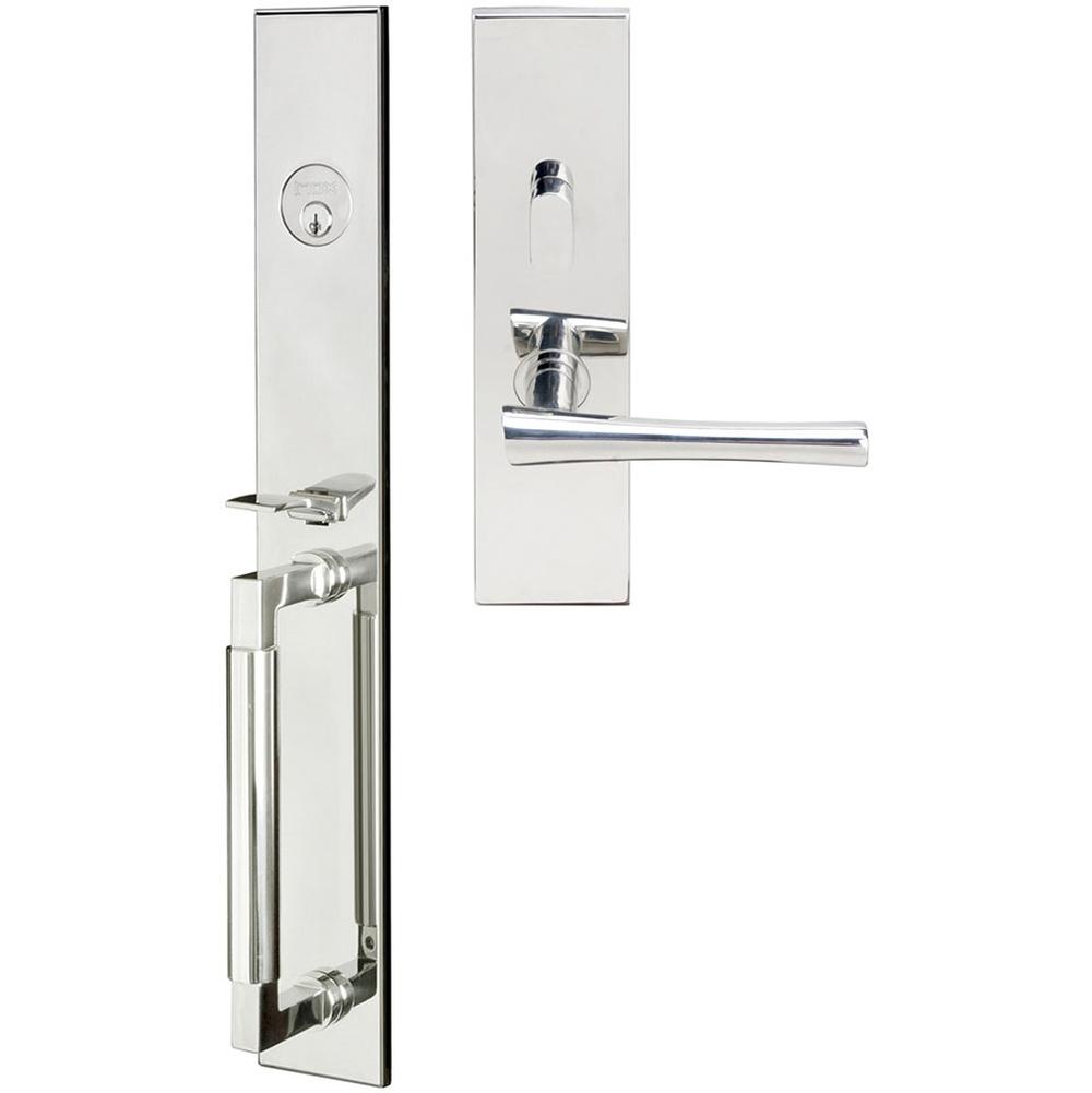 INOX - ME Handleset MT Mortise 214 Champagne Entry 2-3/4'' 32 RH - Polished Stainless Steel
