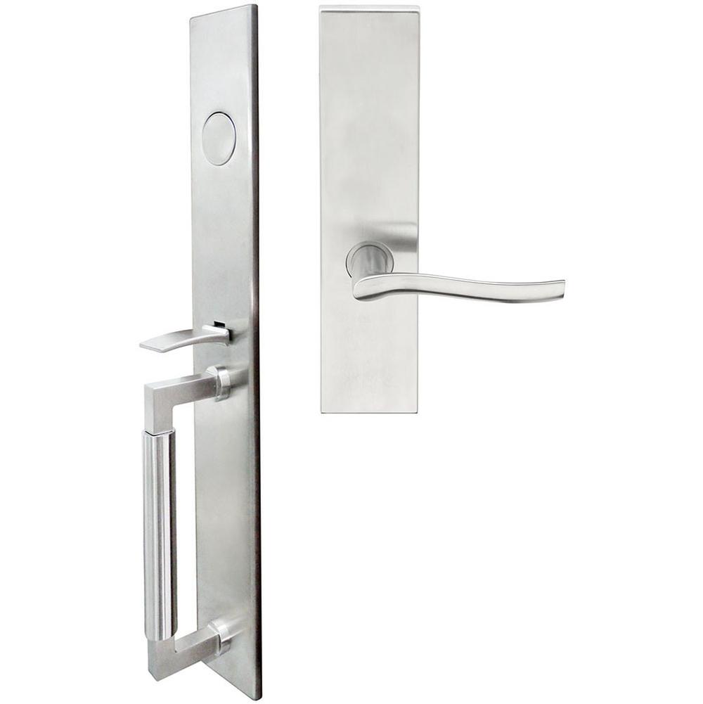 INOX - ME Handleset MT Mortise 225 Waterfall Full Dummy 32D LH - Satin Stainless Steel