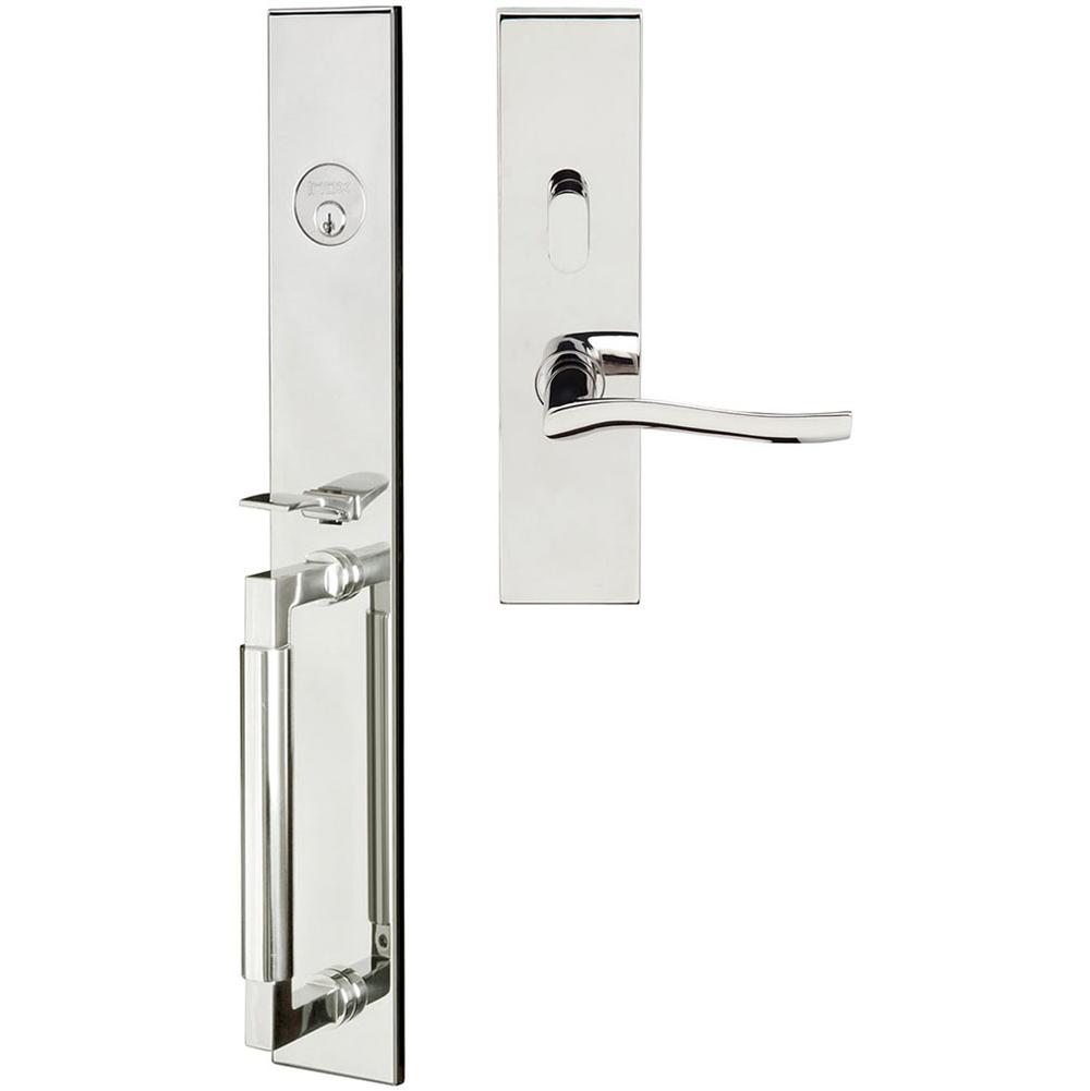 INOX - ME Handleset MT Mortise 225 Waterfall Entry 2-3/4'' 32 LHR - Polished Stainless Steel