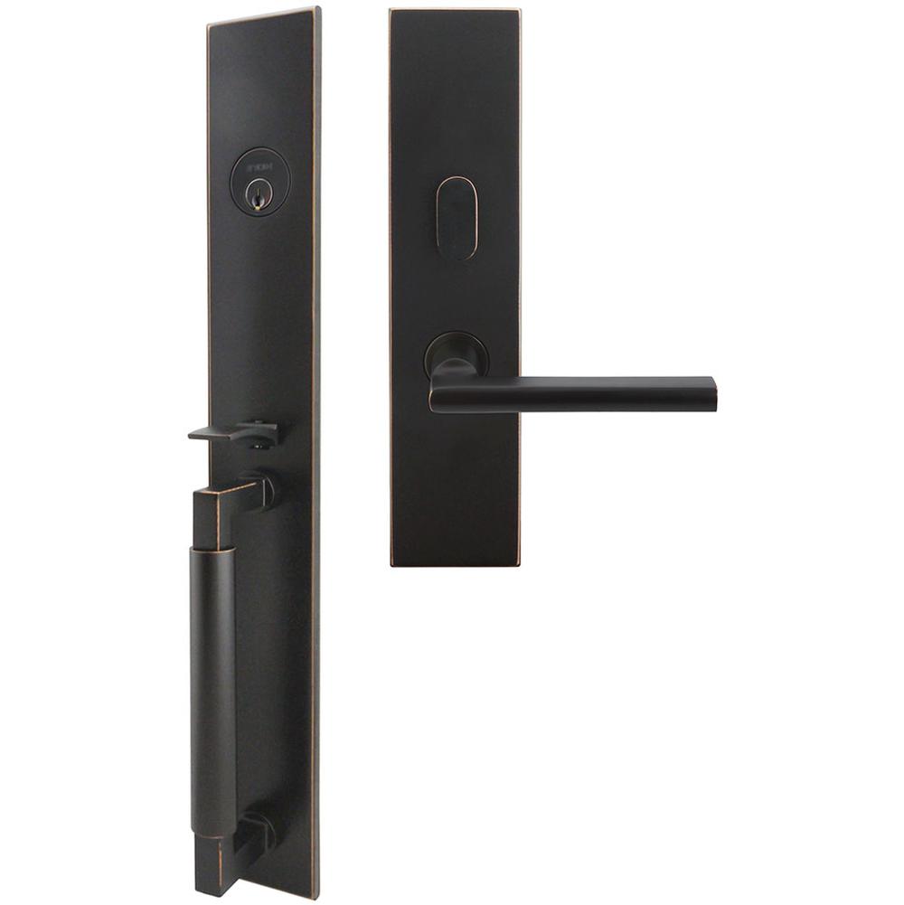 INOX - ME Handleset MT Mortise 243 Sunrise Entry 2-1/2'' 10B RHR - Oil Rubbed Bronze