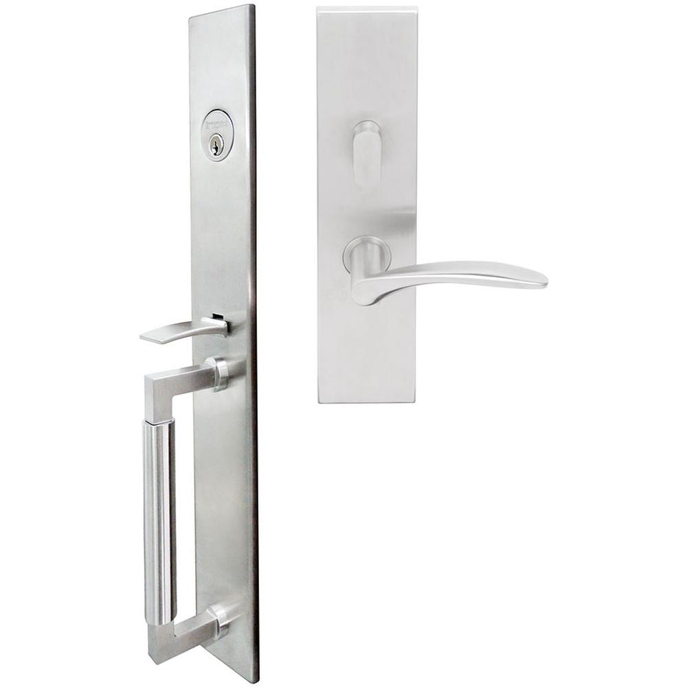INOX - ME Handleset MT Mortise 311 Crest Entry 2-3/4'' 32D RHR - Satin Stainless Steel