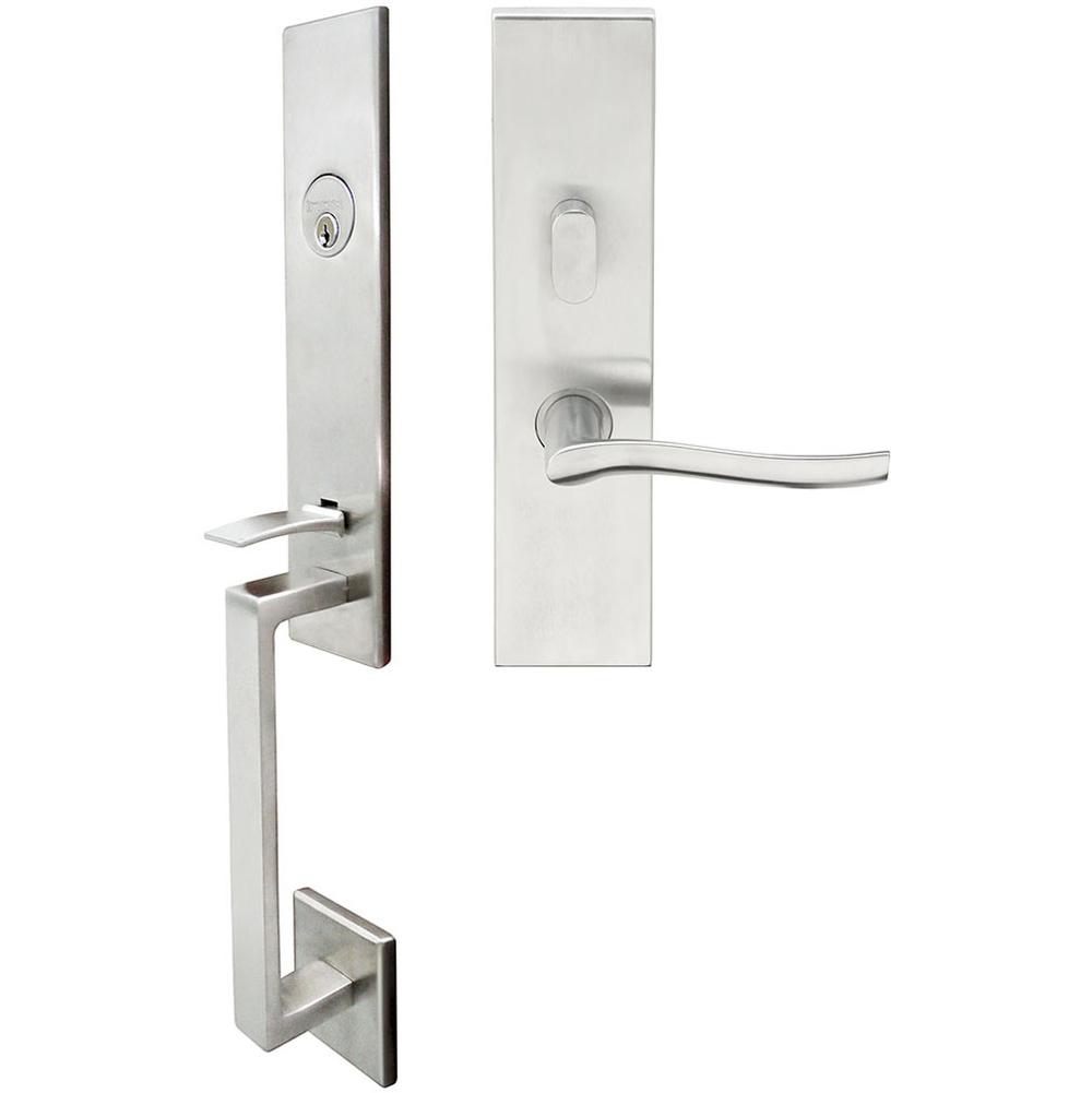 INOX - MH Handleset MT Mortise 225 Waterfall Entry 2-3/4'' 32D LH - Satin Stainless Steel