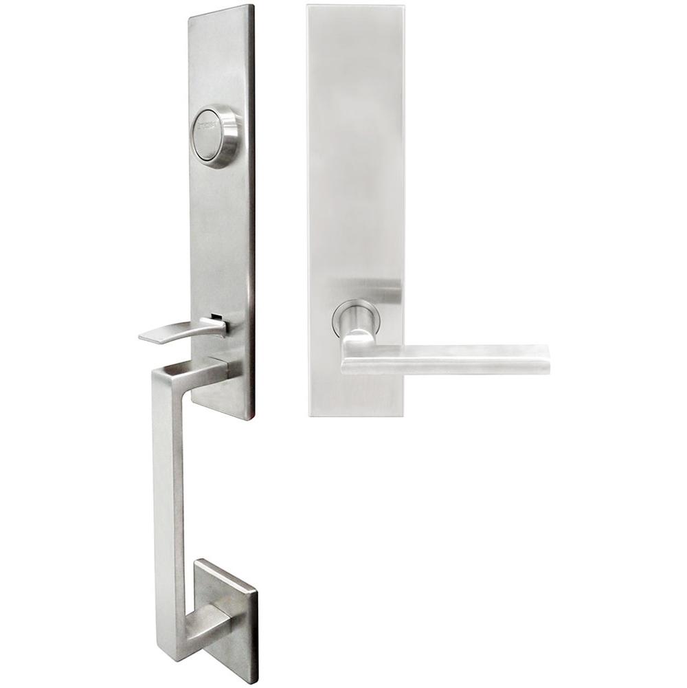 INOX - MH Handleset Tubular Sunrise Full Dummy 32D LH - Satin Stainless Steel