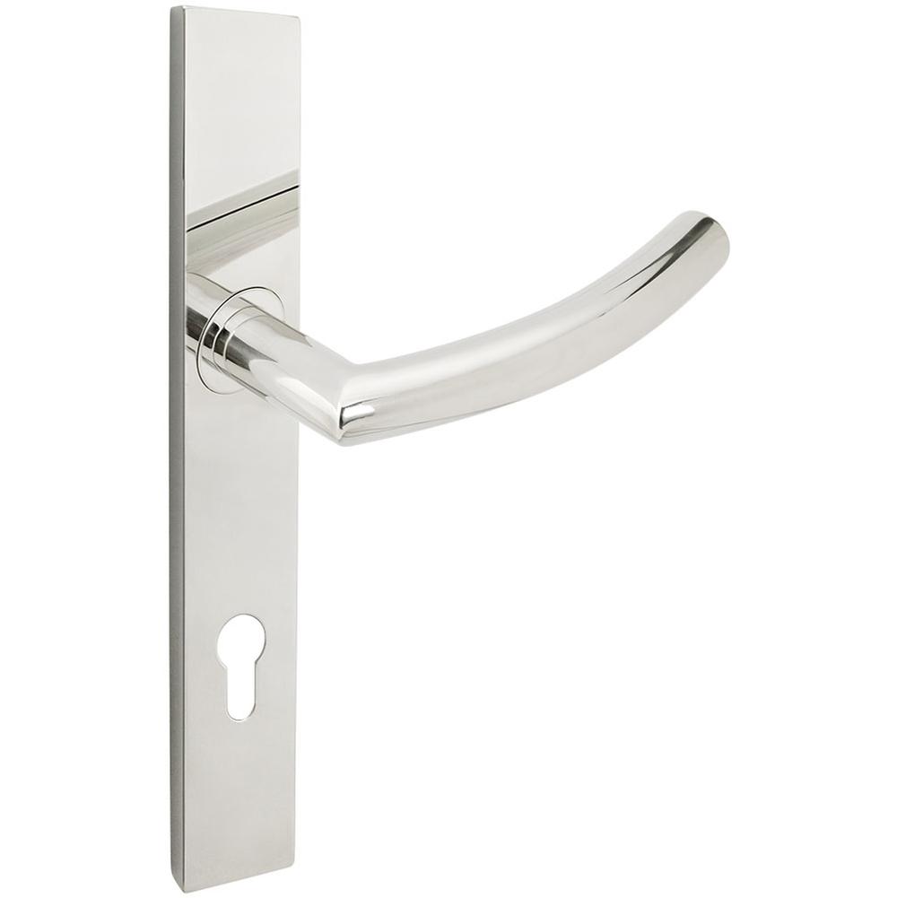 INOX - MU Multipoint 103 Oslo Euro Entry Lever High US32 LH - Polished Stainless Steel