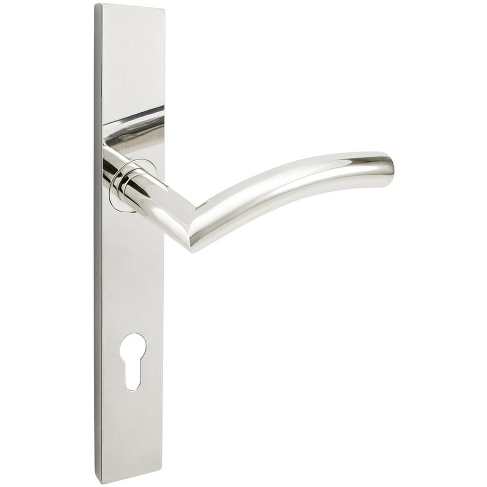 INOX - MU Multipoint 104 Brussels Euro Entry Lever High US32 LH - Polished Stainless Steel