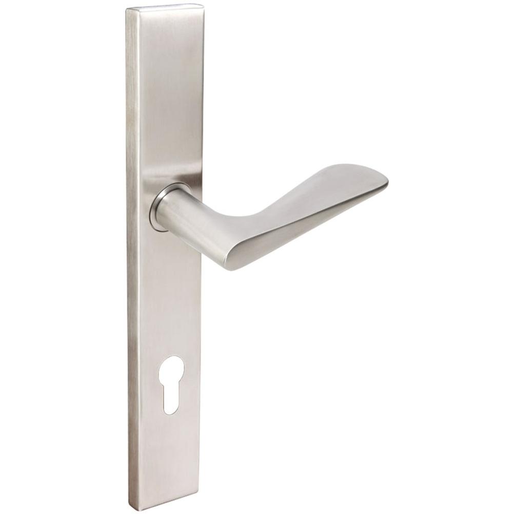 INOX - MU Multipoint 344 Ecco Euro Entry Lever High US32D LH - Satin Stainless Steel