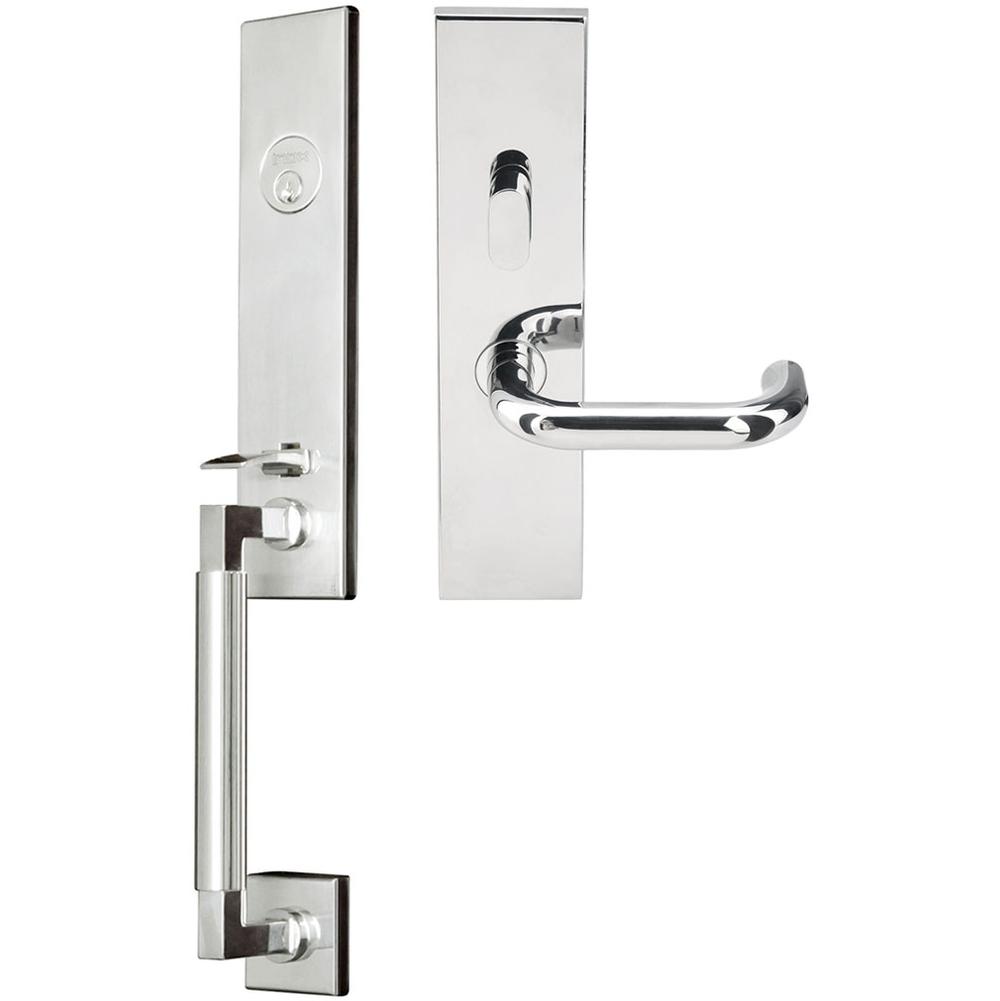 INOX - NY Handleset MT Mortise Munich Entry 2-1/2'' 32 RH - Polished Stainless Steel