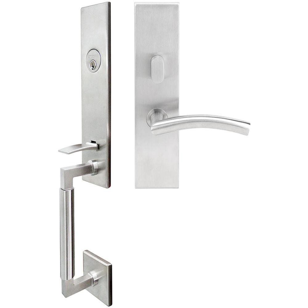 INOX - NY Handleset MT Mortise Brussels Entry 2-3/4'' 32D RHR - Satin Stainless Steel
