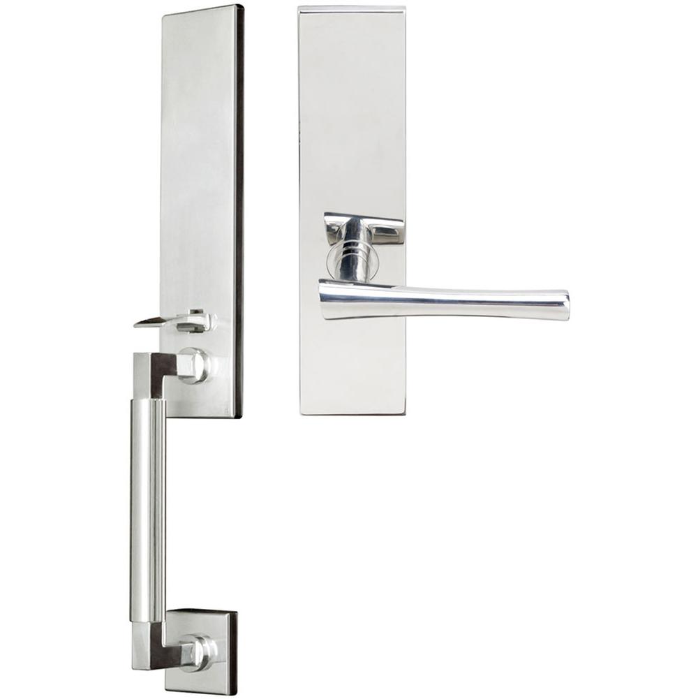 INOX - NY Handleset MT Mortise Champagne Full Dummy 32 LH - Polished Stainless Steel