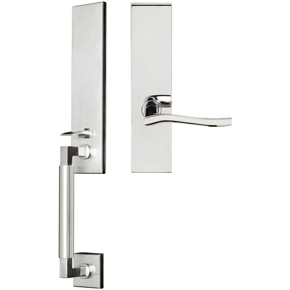 INOX - NY Handleset MT Mortise Waterfall Full Dummy 32 RH - Polished Stainless Steel