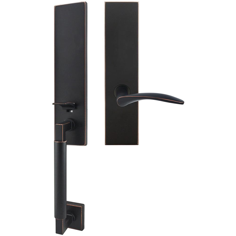 INOX - NY Handleset MT Mortise Crest Full Dummy 10B RH - Oil Rubbed Bronze