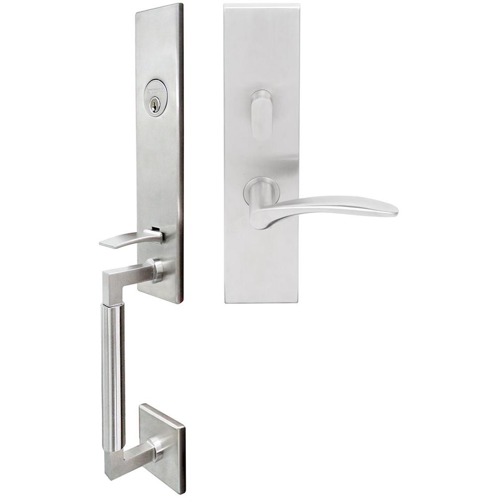 INOX - NY Handleset MT Mortise Crest Entry 2-3/4'' 32D LHR - Satin Stainless Steel