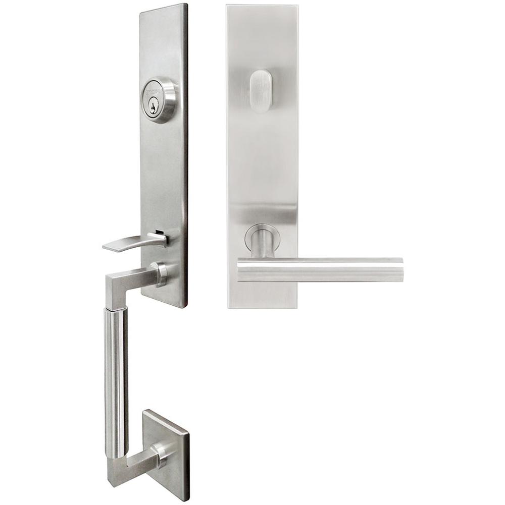INOX - NY Handleset Tubular Copenhagen Entry 2-3/8'' 32D RHR - Satin Stainless Steel