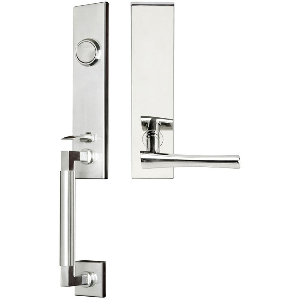 INOX - NY Handleset Tubular Champagne Full Dummy 32 LH - Polished Stainless Steel