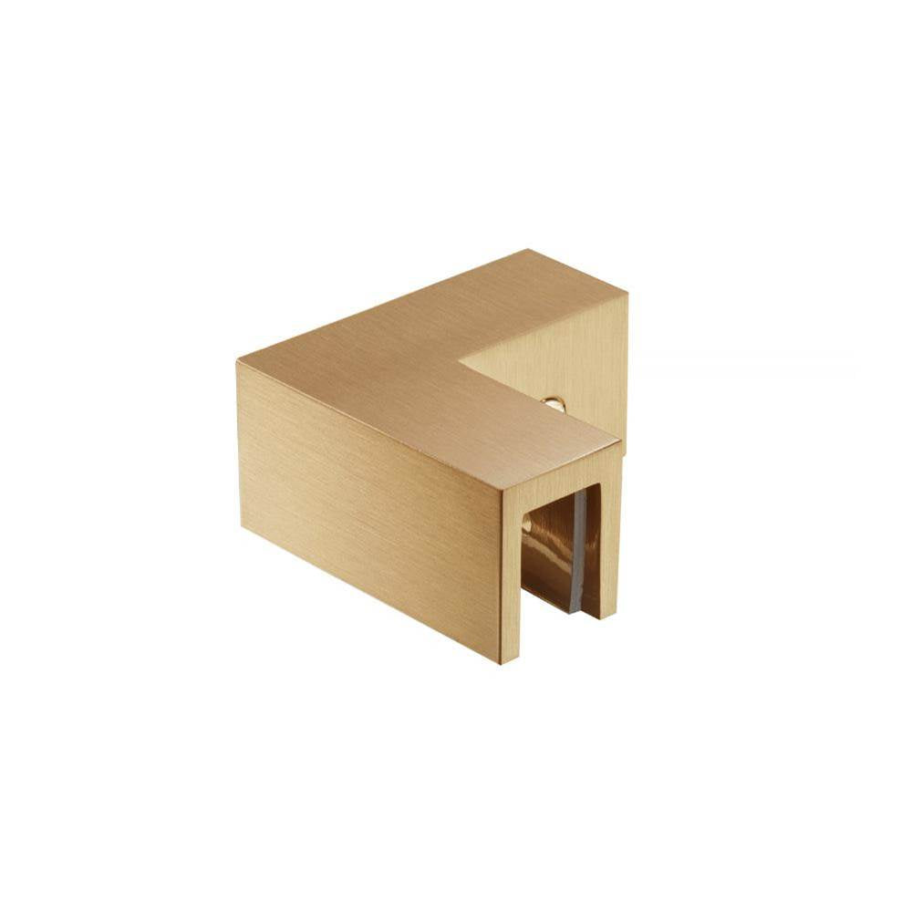 Isenberg By Flusso - 90 Degree Glass to Glass Sleeve Over Clamp - Brushed Bronze Pvd