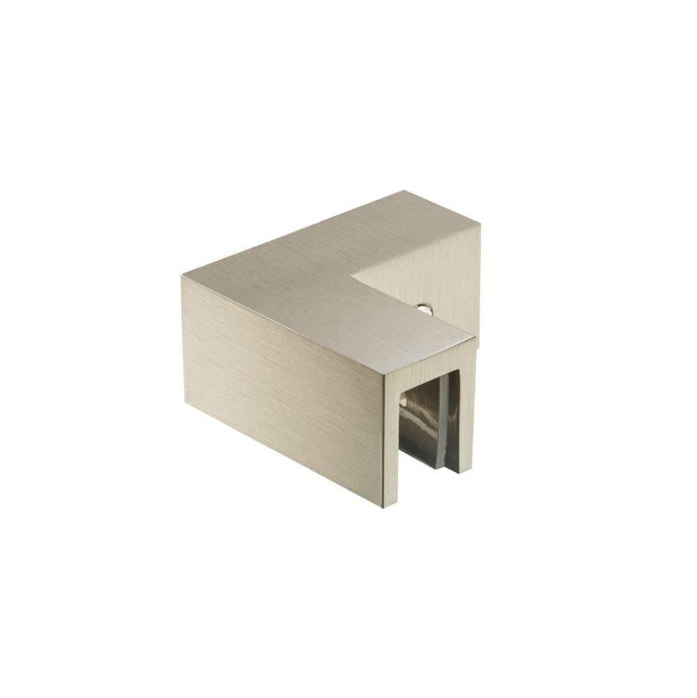 Isenberg By Flusso - 90 Degree Glass to Glass Sleeve Over Clamp - Brushed Nickel PVD