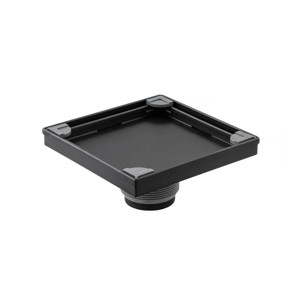 Isenberg By Flusso - 6'' Tile Insert Floor Drain with 2'' Outlet - Matte Black