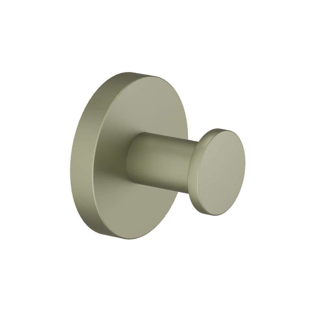 Isenberg By Flusso - Brass Bathroom Towel / Robe Hook - Army Green