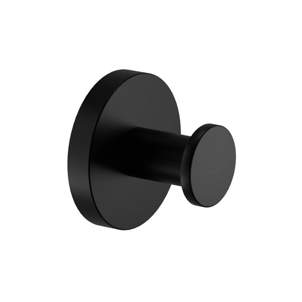 Isenberg By Flusso - Brass Bathroom Towel / Robe Hook - Gloss Black