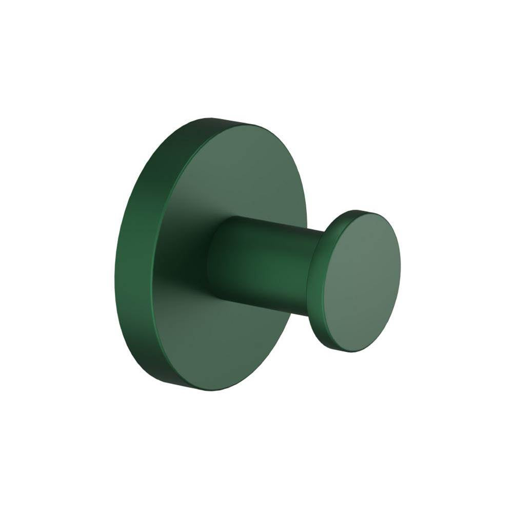 Isenberg By Flusso - Brass Bathroom Towel / Robe Hook - Leaf Green