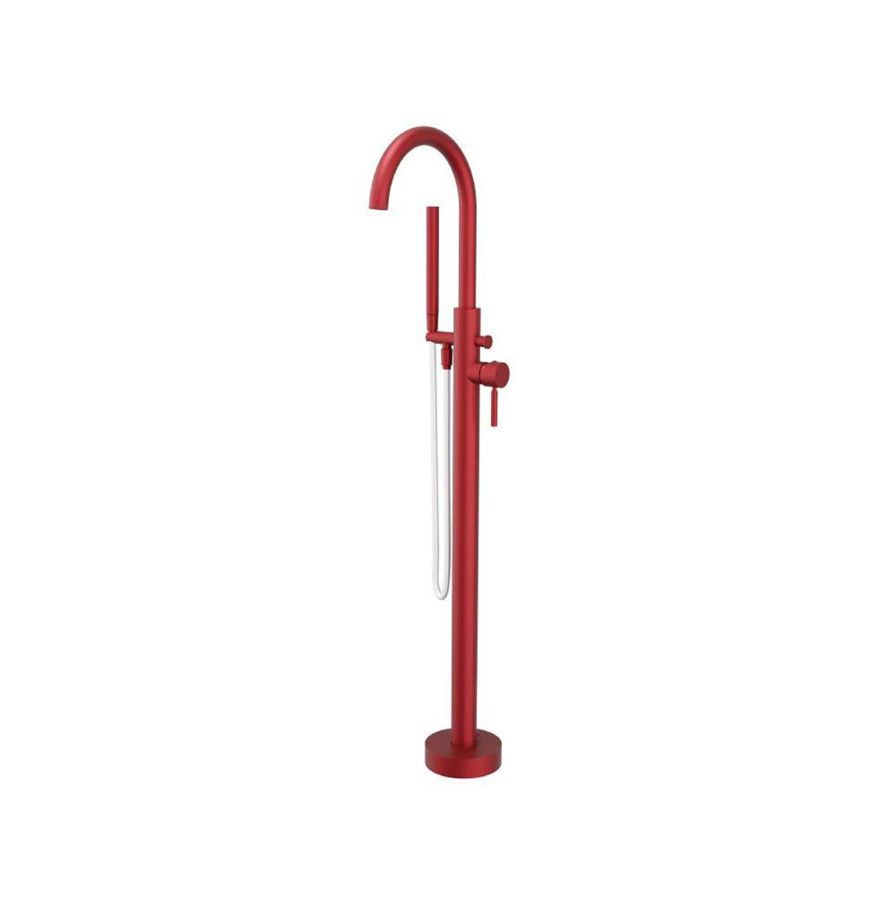 Isenberg By Flusso - Freestanding Floor Mount Bathtub / Tub Filler With Hand Shower - Crimson