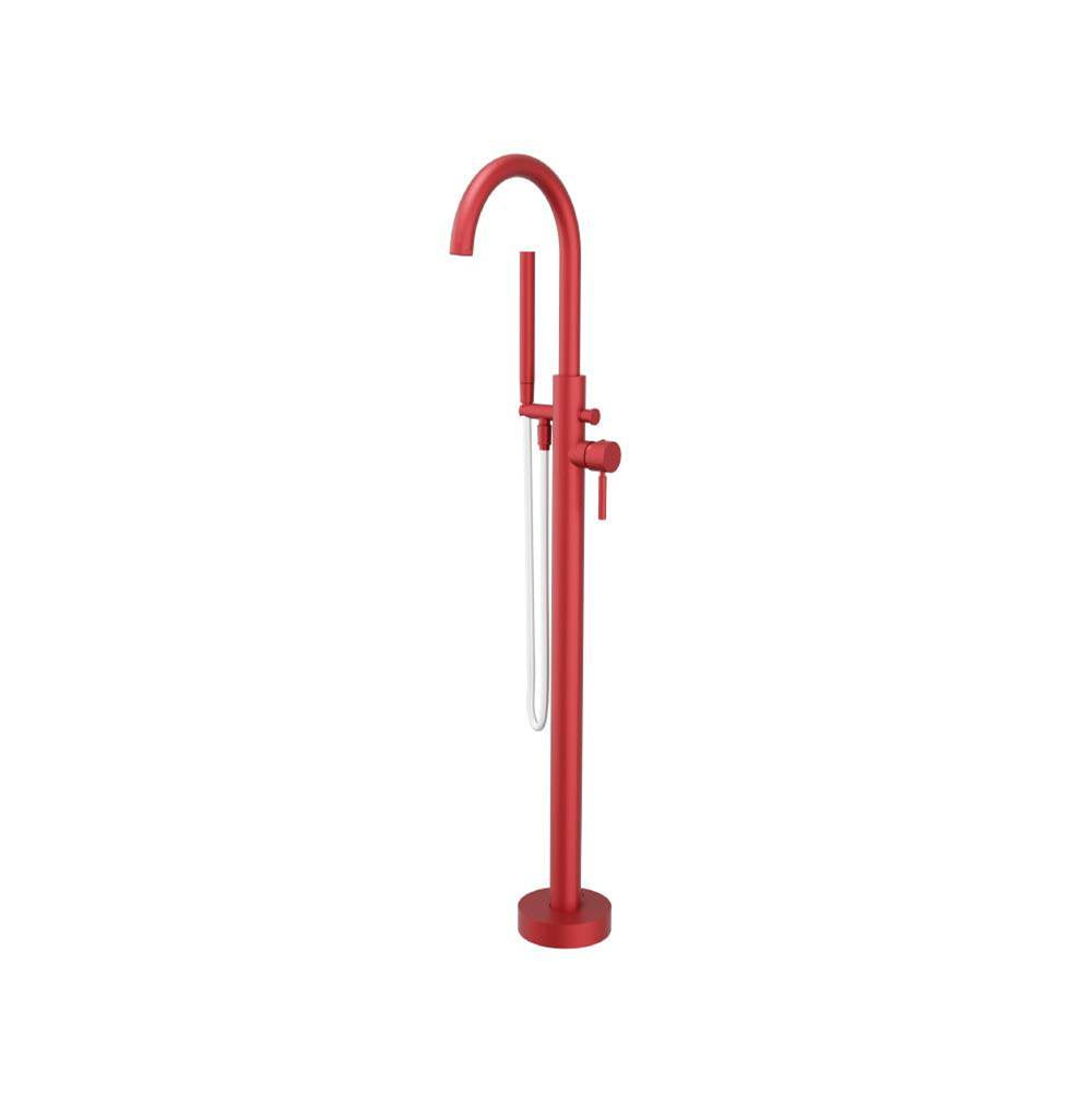 Isenberg By Flusso - Freestanding Floor Mount Bathtub / Tub Filler With Hand Shower - Deep Red