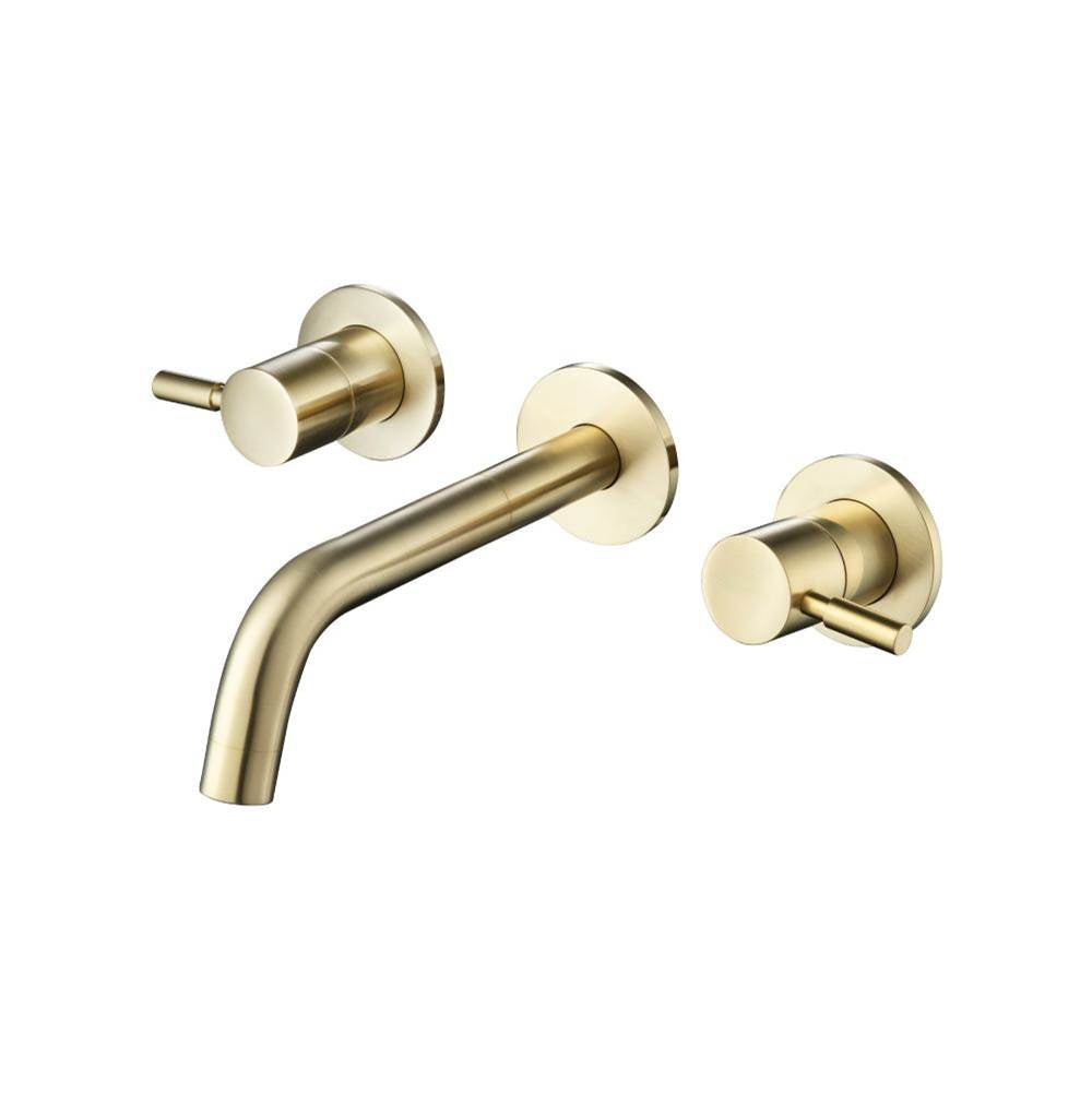 Isenberg By Flusso - Two Handle Wall Mounted Bathroom Faucet - Satin Brass PVD