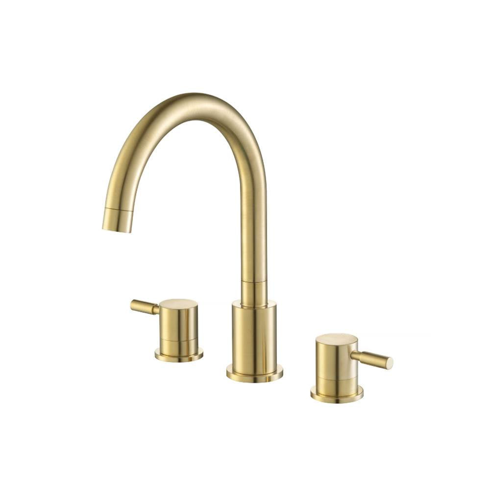 Isenberg By Flusso - 3 Hole Deck Mount Roman Tub Faucet - Satin Brass PVD