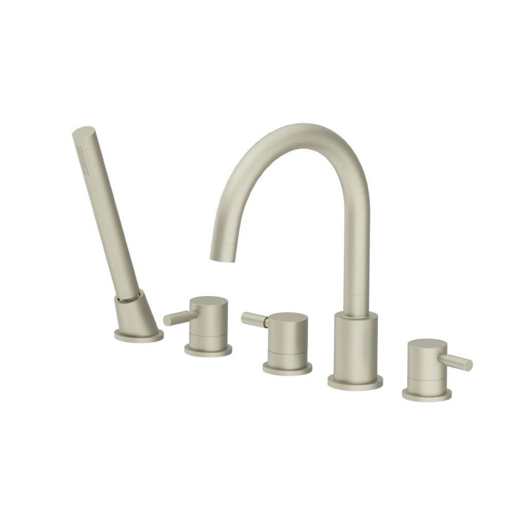Isenberg By Flusso - Five Hole Deck Mounted Roman Tub Faucet With Hand Shower - Light Verde