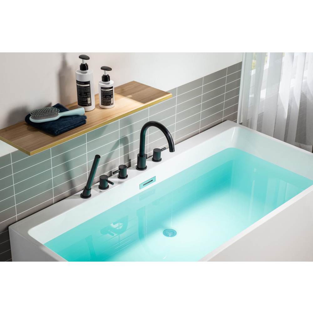 Five Hole Deck Mounted Roman Tub Faucet With Hand Shower