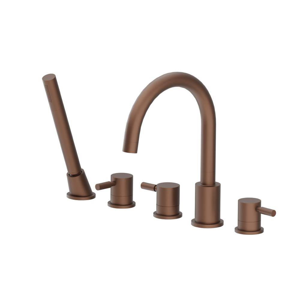 Isenberg By Flusso - Five Hole Deck Mounted Roman Tub Faucet With Hand Shower - Vortex Brown