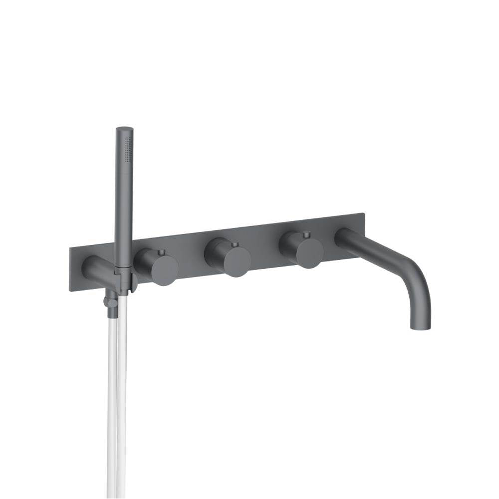 Isenberg By Flusso - Wall Mount Tub Filler With Hand Shower - Rock Grey