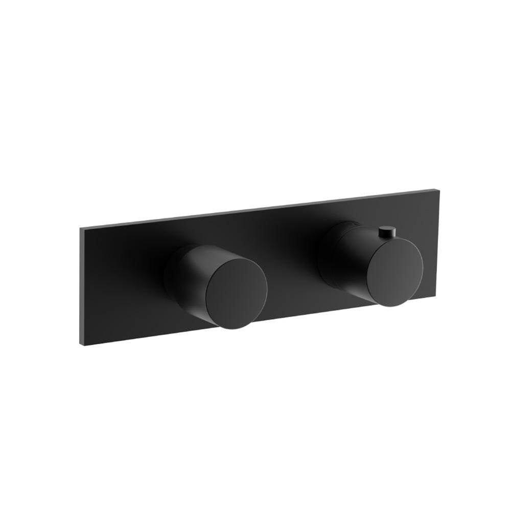 Isenberg By Flusso - 3/4'' Horizontal Thermostatic Shower Valve & Trim - 1 Ouptut - Gloss Black