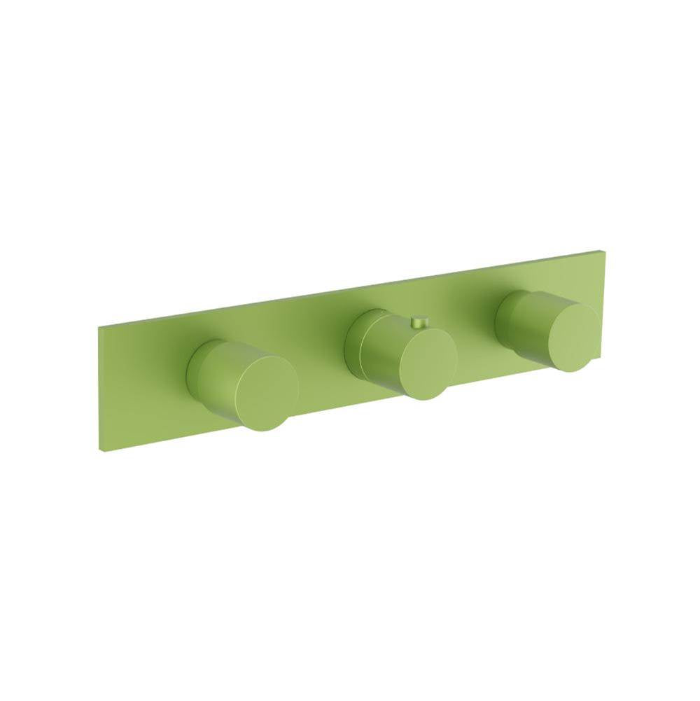 Isenberg By Flusso - 3/4'' Horizontal Thermostatic Valve with 2 Volume Controls & Trim - Isenberg Green