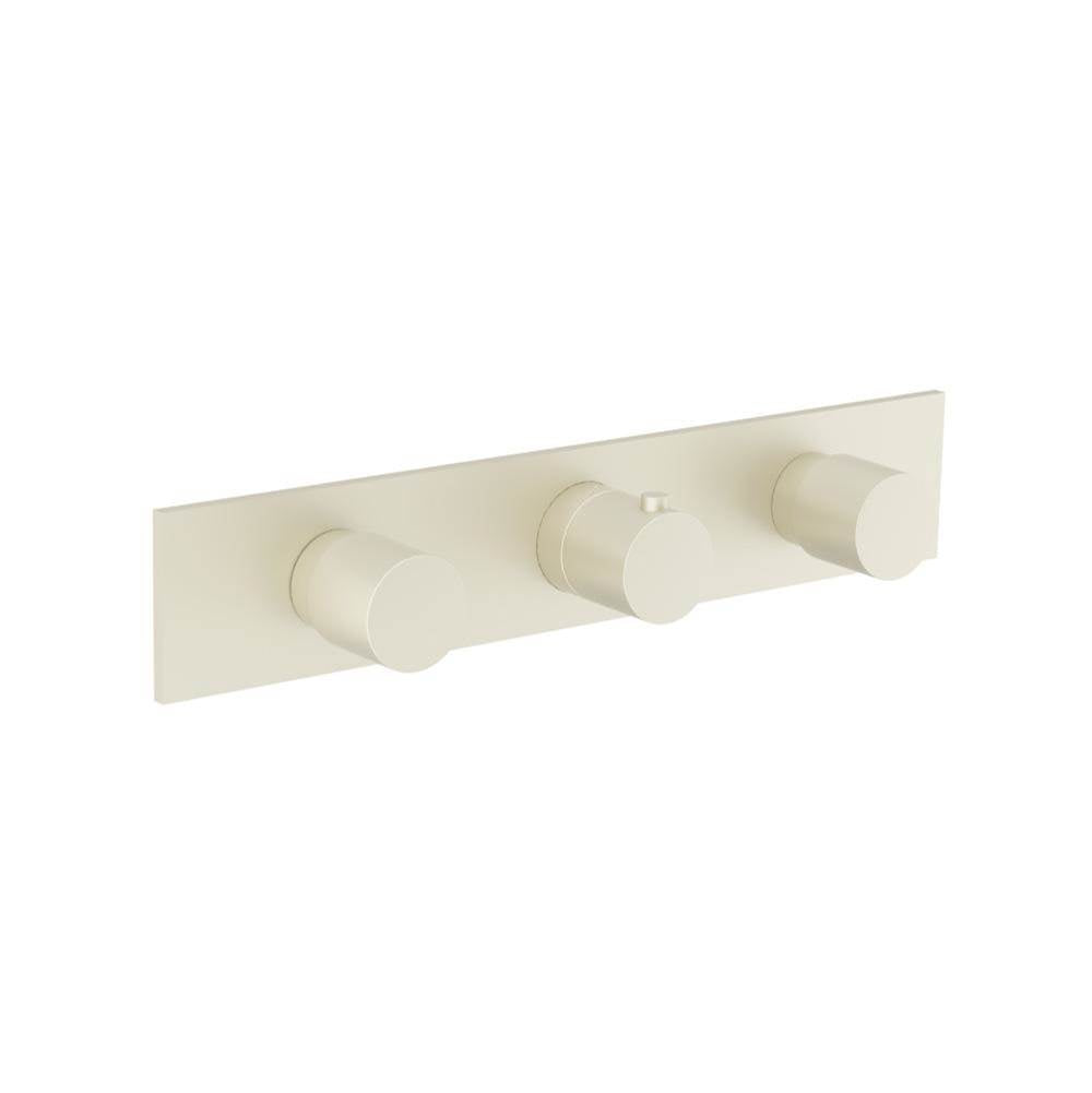 Isenberg By Flusso - 3/4'' Horizontal Thermostatic Valve with 2 Volume Controls & Trim - Light Tan