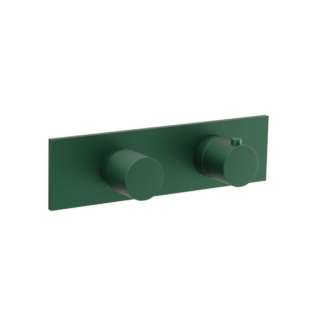Isenberg By Flusso - 3/4'' Horizontal Thermostatic Shower Valve & Trim - 2 Output - Leaf Green
