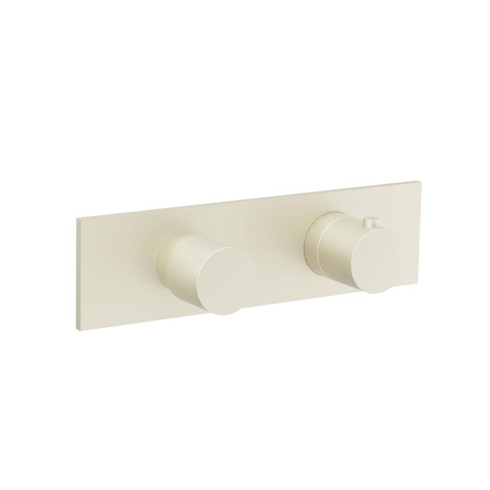 Isenberg By Flusso - 3/4'' Horizontal Thermostatic Shower Valve & Trim - 2 Output - Light Tan