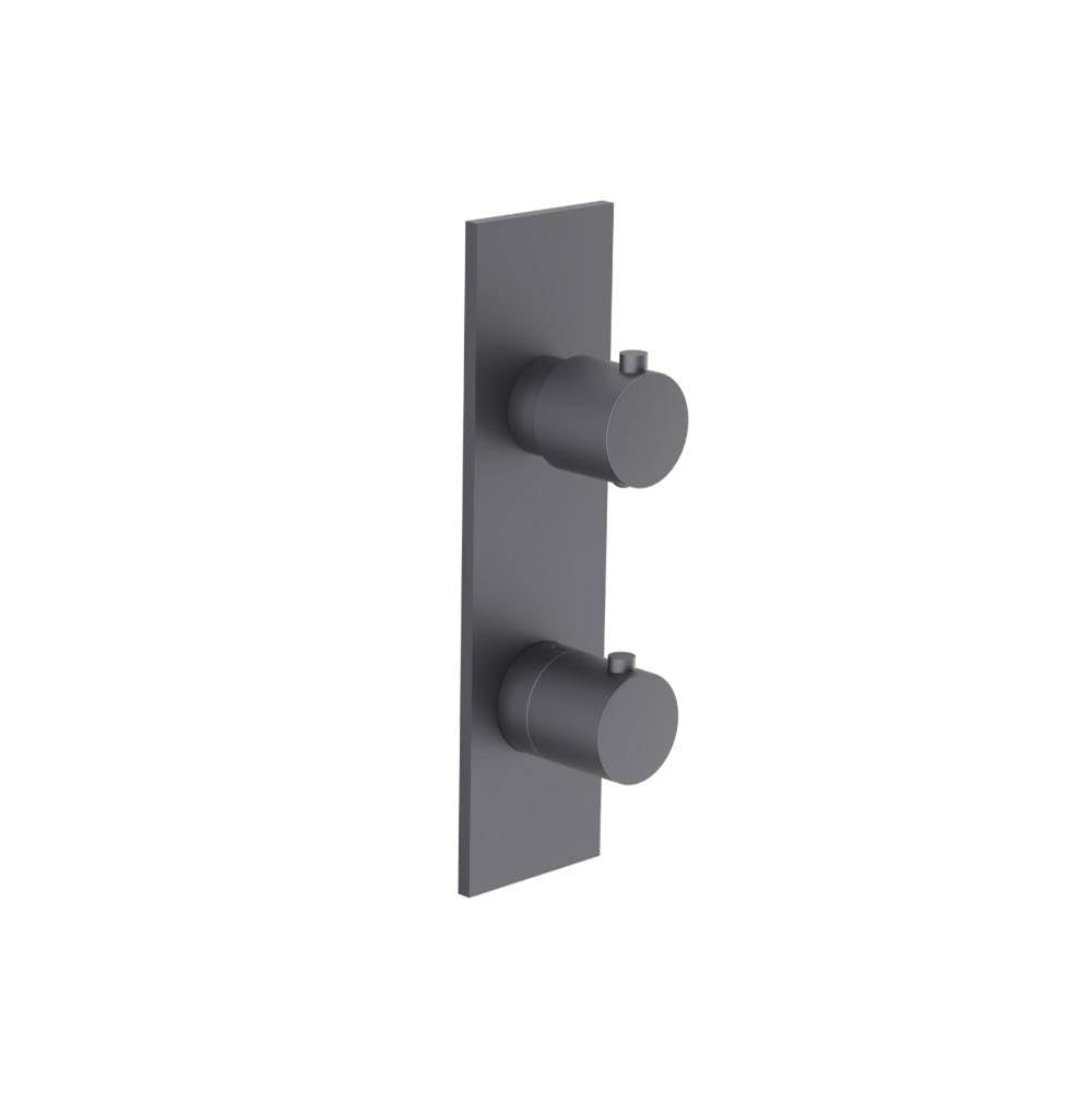Isenberg By Flusso - 3/4'' Horizontal Thermostatic Shower Valve & Trim - 1- Output - Dark Grey