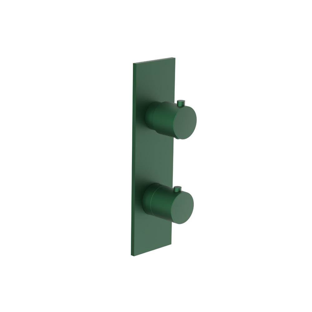 Isenberg By Flusso - 3/4'' Horizontal Thermostatic Shower Valve & Trim - 1- Output - Leaf Green