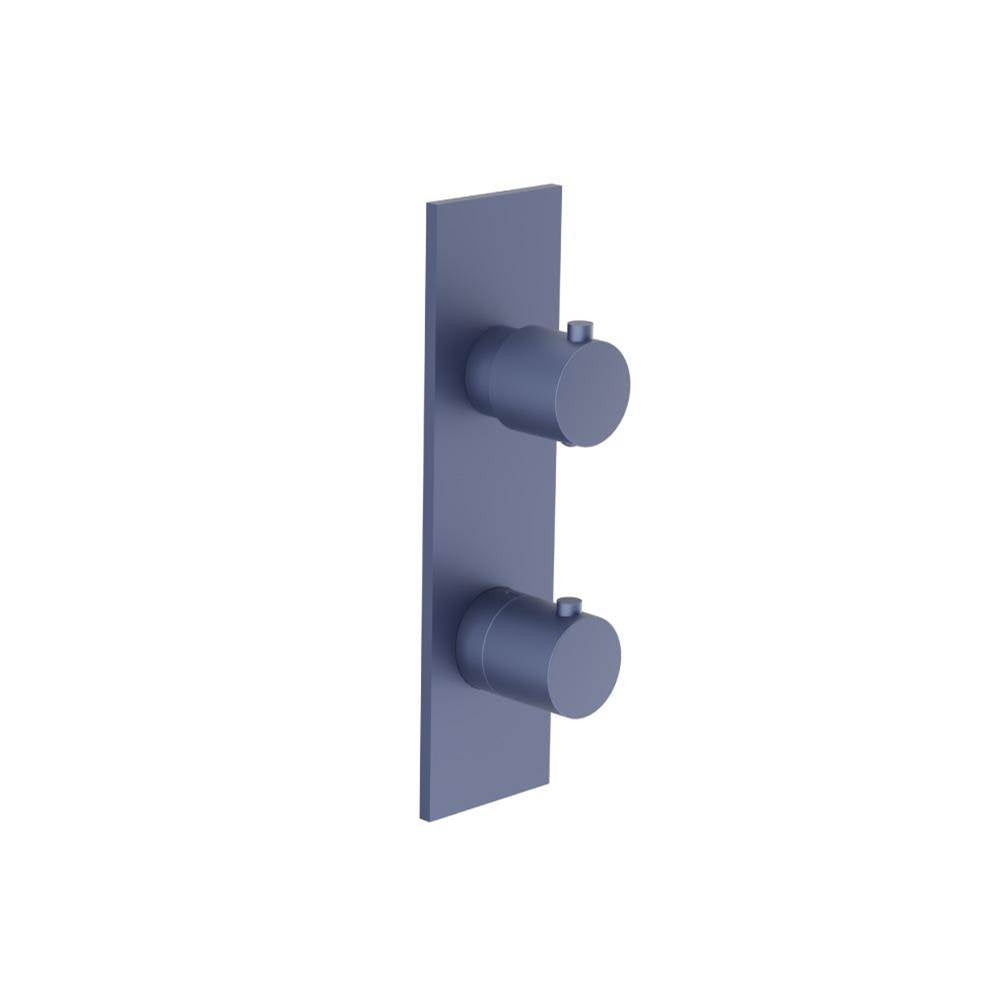 Isenberg By Flusso - 3/4'' Horizontal Thermostatic Shower Valve & Trim - 1- Output - Navy Blue