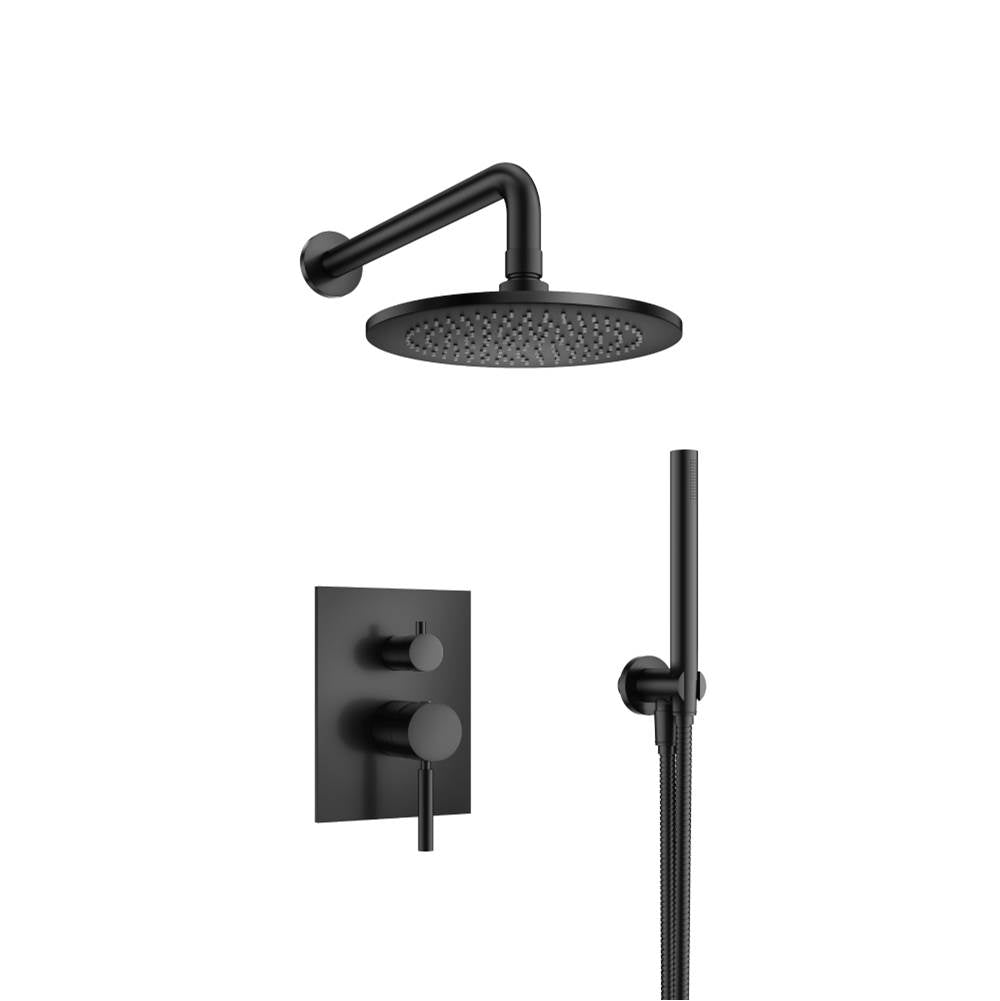 Isenberg By Flusso - Two Output Shower Set With Shower Head And Hand Held - Matte Black