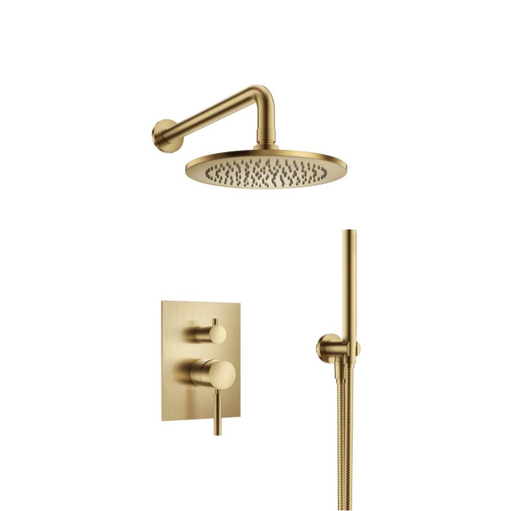 Isenberg By Flusso - Two Output Shower Set With Shower Head And Hand Held - Satin Brass PVD